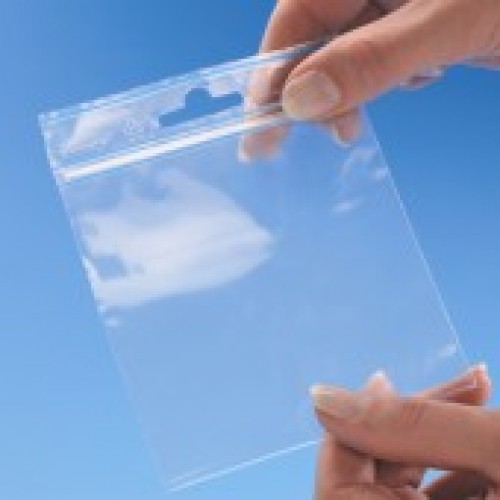 140 x 375mm Clear Hanging Display PP Bags with Punched Euroslot